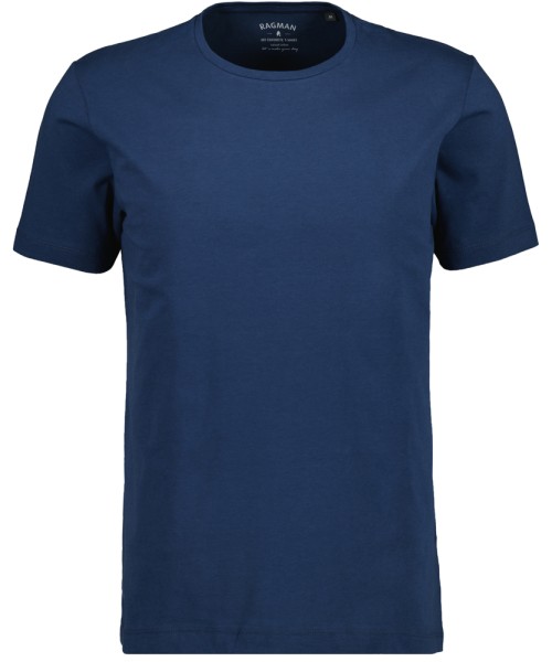 T-Shirt Extra Lang Herren von Ragman, Rundhals in Blau