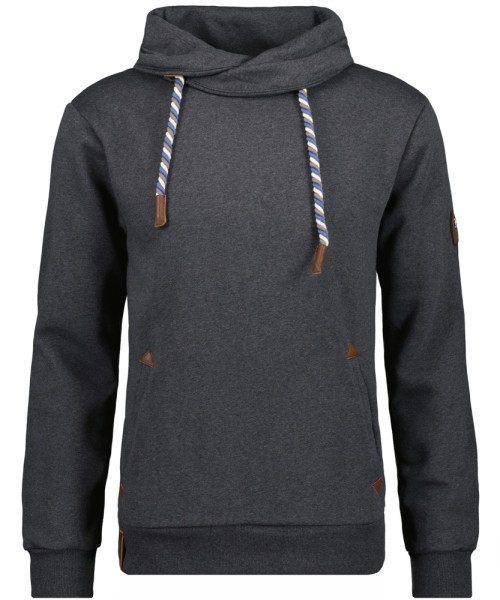 RAGMAN Sweatshirt mit Kragen in Anthrazit, Extra Lang